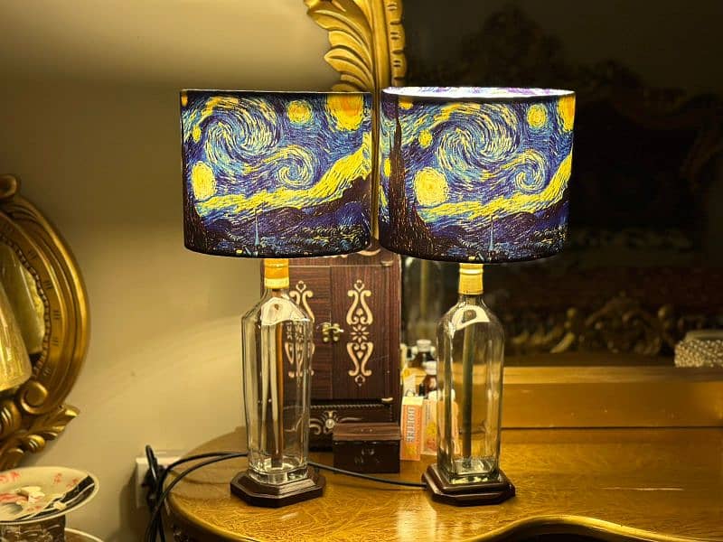 Starry night inspired table lamp shades 0