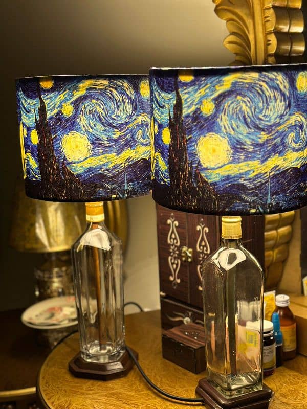 Starry night inspired table lamp shades 2