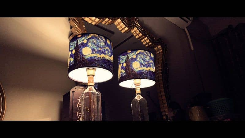 Starry night inspired table lamp shades 3