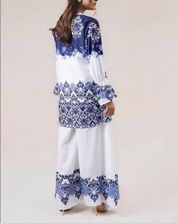 2PCs women stitched grip printed shirt And palazzo 0