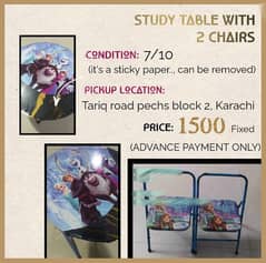 STUDY TABLE WITH CHAIRS