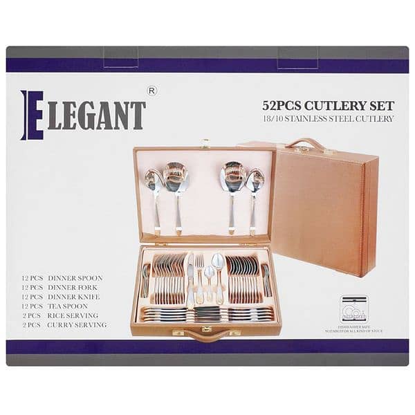 Elegant 52 PCs Cutlery set 18/10 stainless steel cutlery set 1