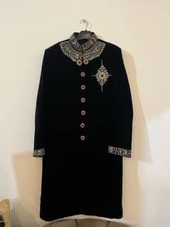 black valvet sherwani 0