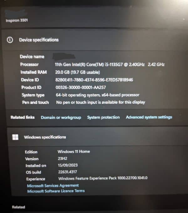 Dell Inspiron 3501 - NVIDIA MX330 - 16GB RAM 2