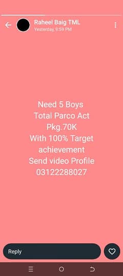 Total Parco Job Offer As A Brand Ambassadors