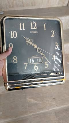 Antique Japan citizen vintage wall clock day and date