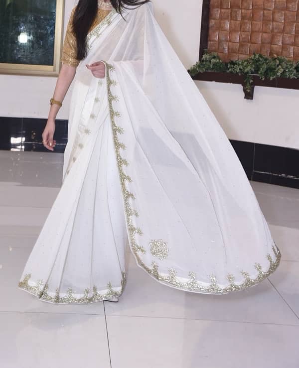 White shiffon saree 1