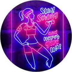 neon sign board panaflex glass work