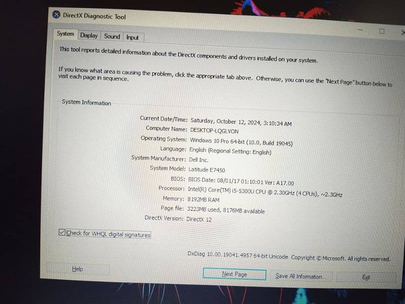 Dell latitude E7450 8