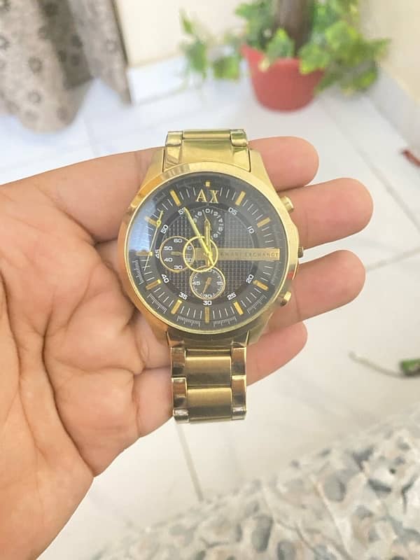 Armani exhange hampton analog gold dial 1