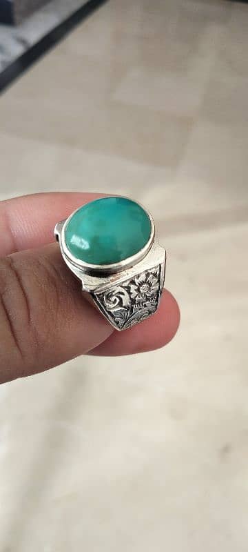 Natural Irani Hussaini Feroza Stone Ring 0