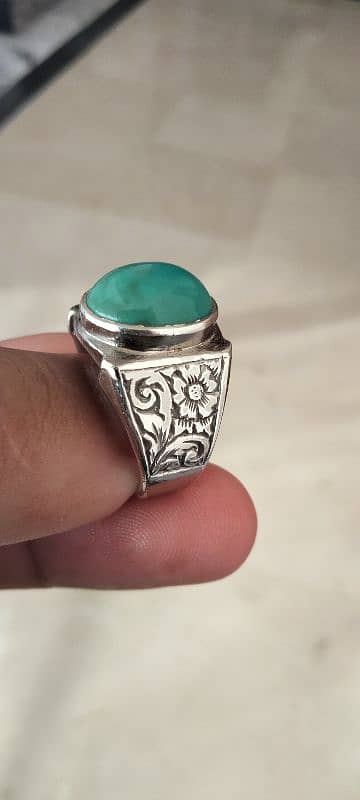 Natural Irani Hussaini Feroza Stone Ring 1