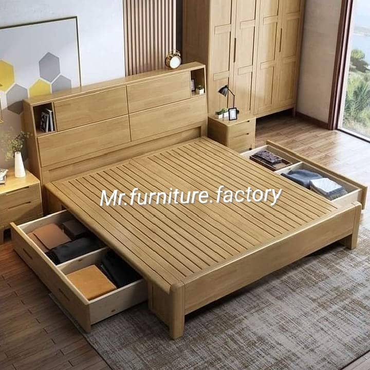 luxury bed set/side tables/bed dressing/Wardrobe/pure shesham wood be 3