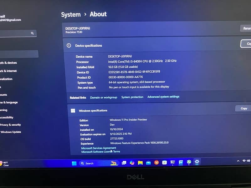 Dell i5 8Th Gen H Cpu 4GB GpU 4