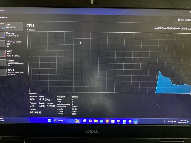 Dell i5 8Th Gen H Cpu 4GB GpU 6