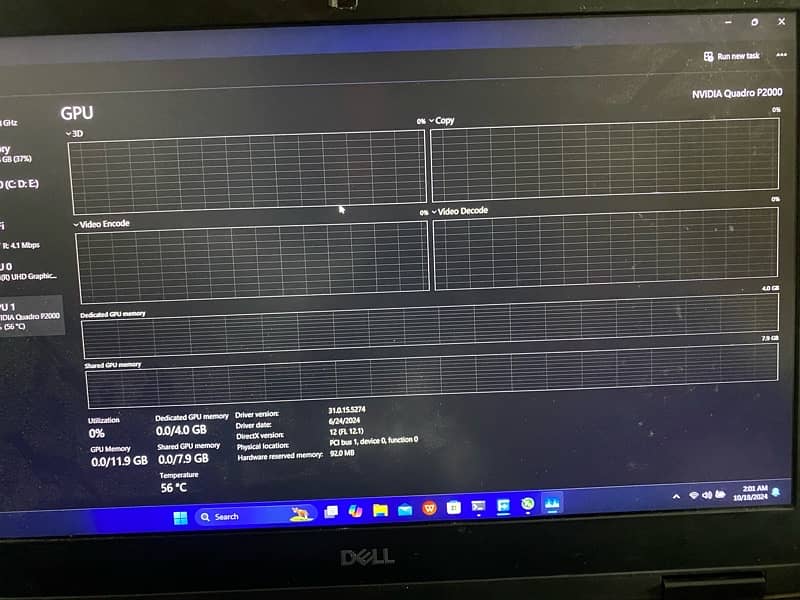 Dell i5 8Th Gen H Cpu 4GB GpU 8