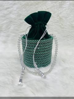 branded Fancy potli with crystal handle for ladies and best for ladies