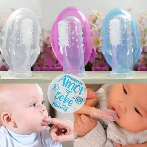 newborn baby Finger shape toothbrush Pack of 3 free cash on Delivery 2