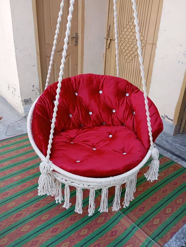 macrame haning swing chair 1