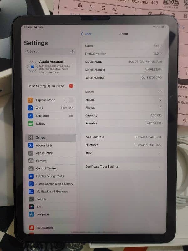 Ipad Air 5 - 256gb 11