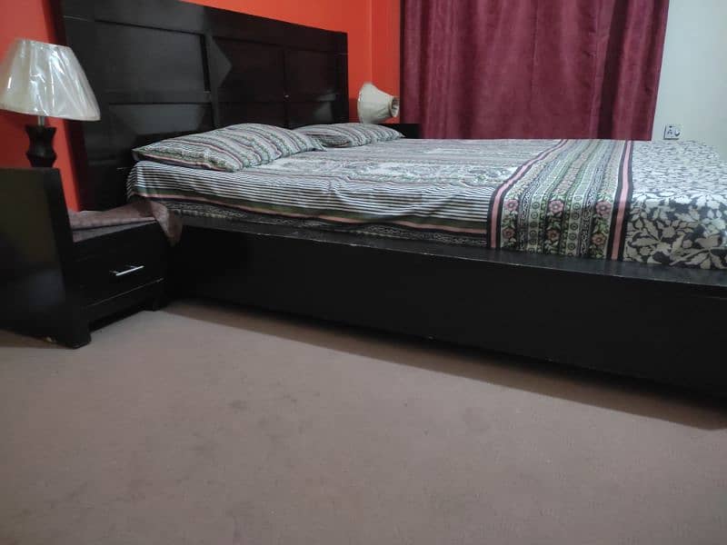 bed, two side tables with mattress 1