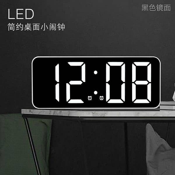 Modern Light Luxury Children's  Mirror Led Digital Display Alarm Clock 1