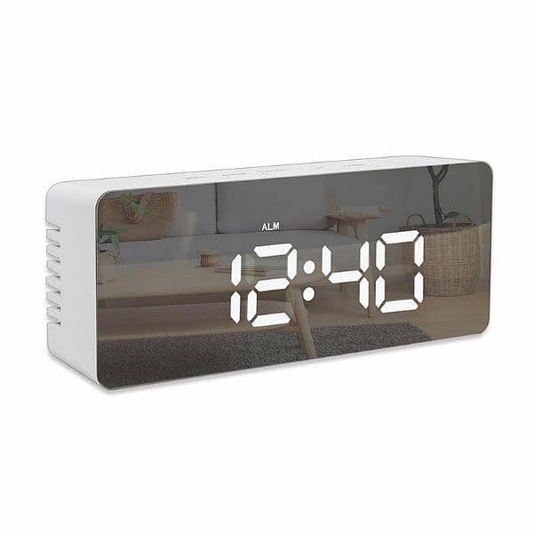 Modern Light Luxury Children's  Mirror Led Digital Display Alarm Clock 5