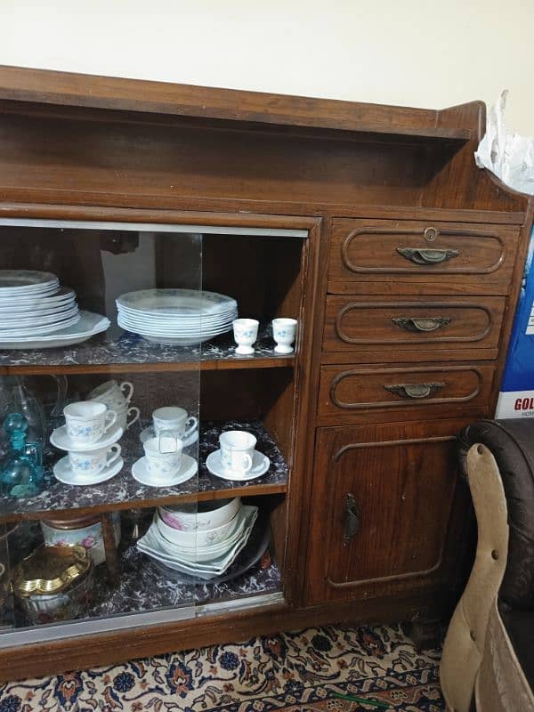 showcase and dressing tabel pure wood good condition 1