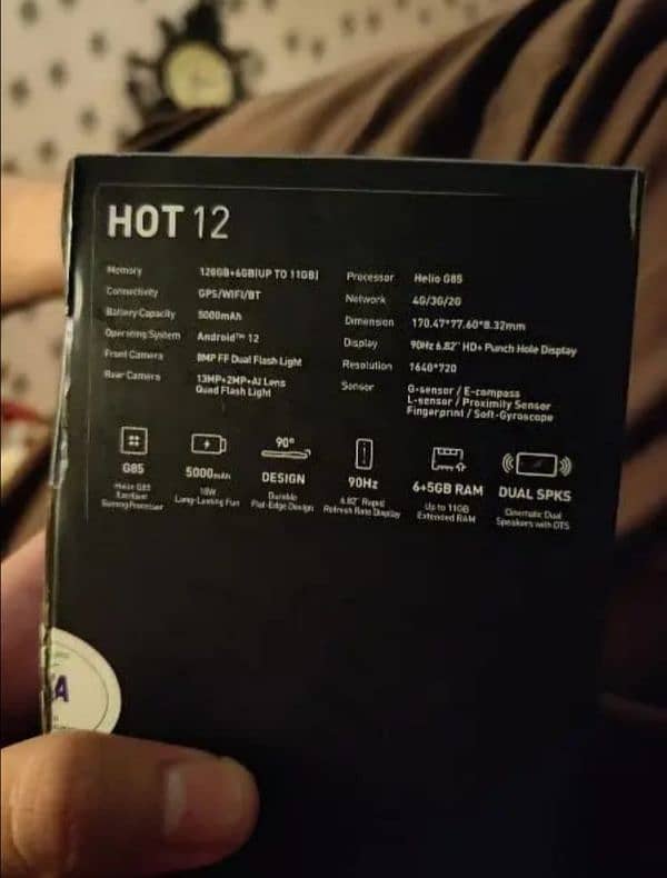 Infinix Hot 12 128gb rom 5+6gb ram 10/10 no scratches 3