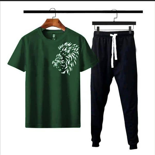 2 PCs men's cotton jersy printed track suit 1