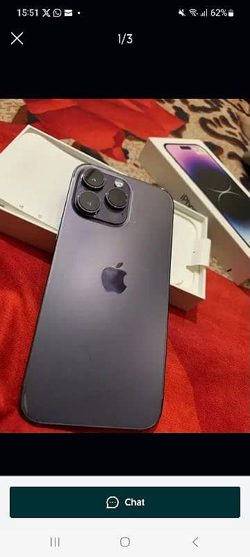 I phone 14 pro max . Pta Approved . 256 Gb. Dual physical Hk Model . 0