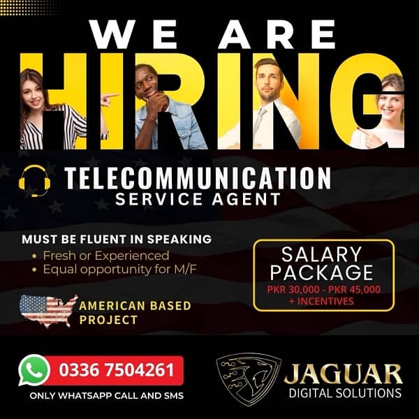 Hiring telecommunication service agent. MUST BE FLUENT IN ENGLISH 0