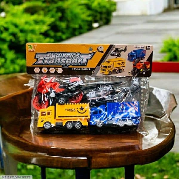 Boys Plastic pull-back truck toy set 1