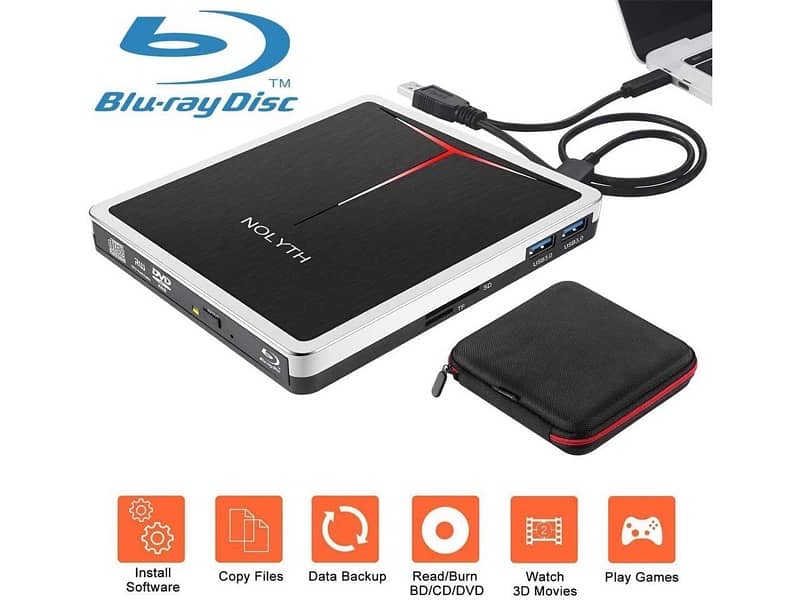 External Blu Ray Drive Portable CD DVD 7