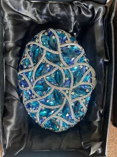 Susen stone blue clutch