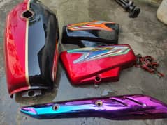 Honda 125 Tanki tapy Red&Black Silencer Patri Multi