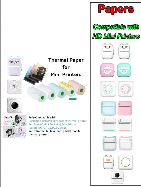 mini printer roll PeriPage 56×30mm Thermal Paper 3-Rolls/Box 0