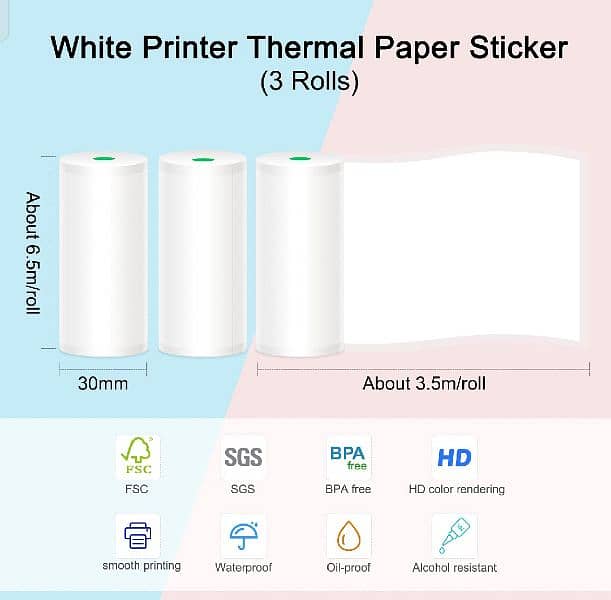 mini printer roll PeriPage 56×30mm Thermal Paper 3-Rolls/Box 2