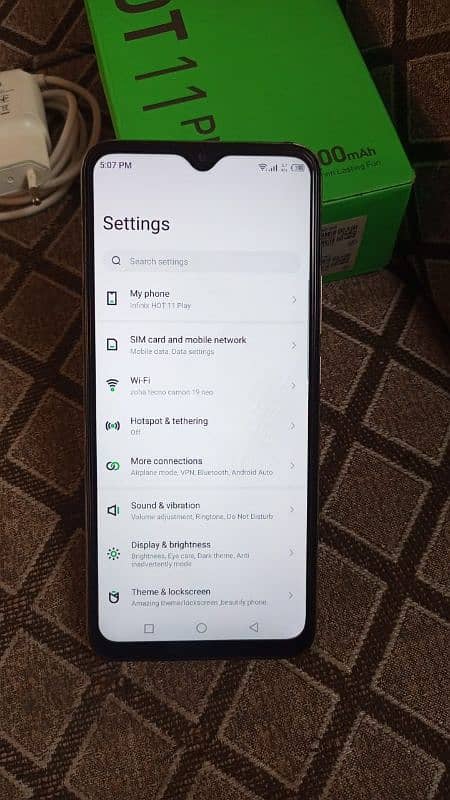 Infinix hot 11 play 4 64 with box and charger all okay urgent sale 7