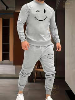 2 Pcs men's Fleece Graphic Sweatshirt Track Suit