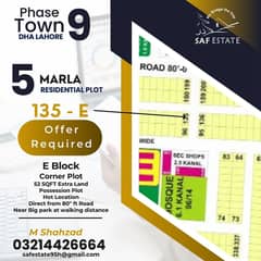 5 Marla Corner Residential Possession Plot For Sale Near Big Park And Direct From 80" Ft Road