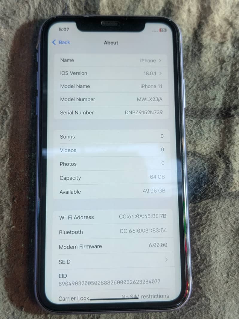 iphone 11 PTA Approved 64GB 3