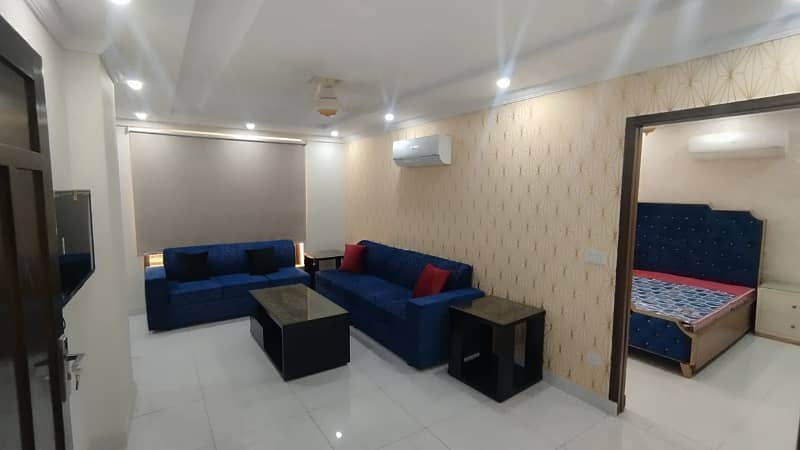 FOR RENT VERY REASONABLE PRICE 2 BED ROOM FULL FURNISHED APARTMENT IN SECTOR C BAHRIA TOWN LAHORE 0