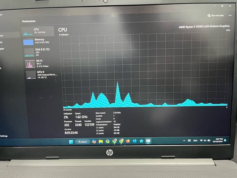 HP AMD Ryzen 5 5500U with Radeon Graphics 4