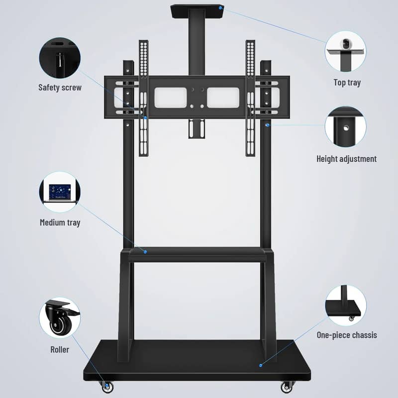 Tv Stand with Wheels for 32 to 70 Inch LCD LED 0