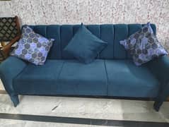 Blue suede sofa for sale like new 0