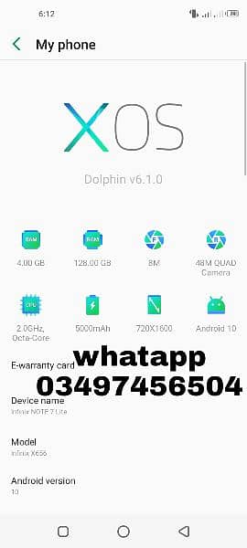 Infinix note 7lite 4,128 2