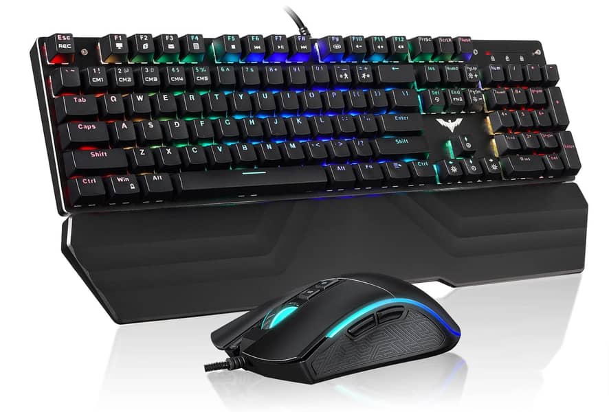 RGB Backlit 104 Key Programmable Mechanical Keyboard & Mouse Combo 0