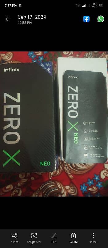 infinix zero X new 8GB + 3 RAM 128 GB storage G 95 processor with box 1