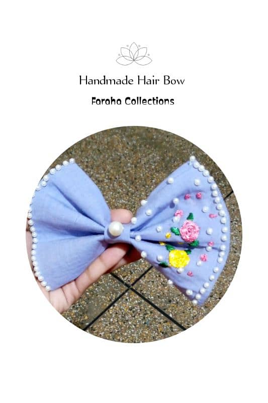 Handmade Embroidery Hair Bows 1